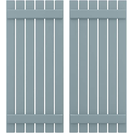 Americraft 6-Board (2 Batten) Exterior Real Wood Spaced Board-n-Batten Shutters, ARW101SB623X36SBH